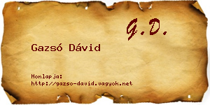 Gazsó Dávid névjegykártya